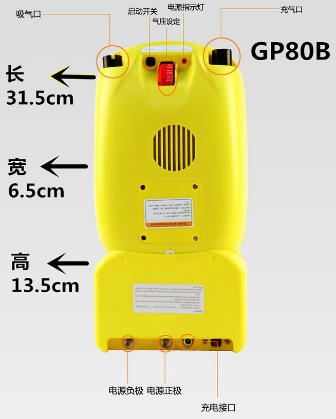 GP80冲锋舟高压电动充气泵,橡皮艇吸气泵,12V打气电泵