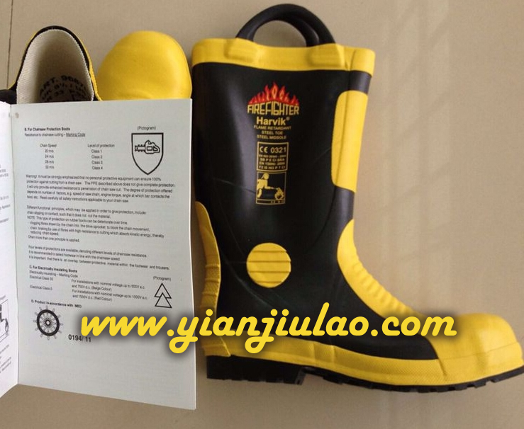 马来西亚原装进口HARVIK消防靴,哈维克9687L EC MED消防员灭火防护靴,长筒消防靴厂家批发价格