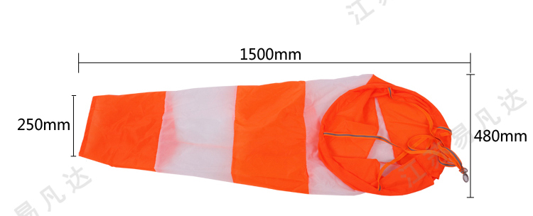 固定式风向袋、耐用型气象风向布袋、反光加荧光风向标、红白高强度含支架风向袋
