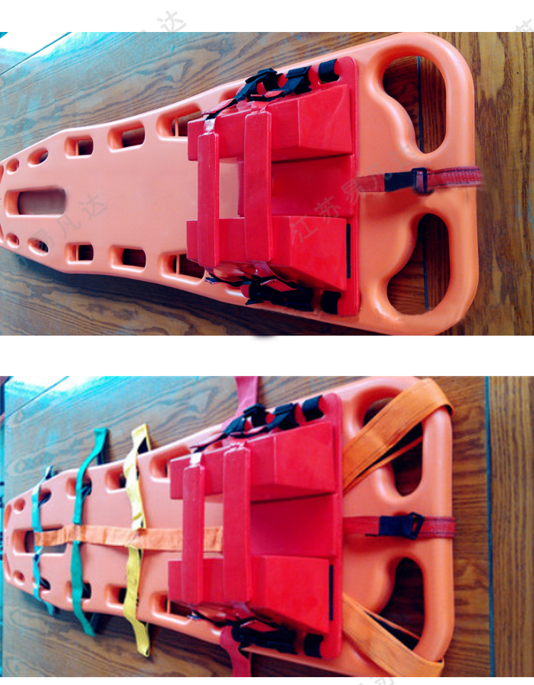 水上漂浮担架、可浮式救援担架、PVC板式担架进口塑料粒子质量贼好、可配头部固定器颈托